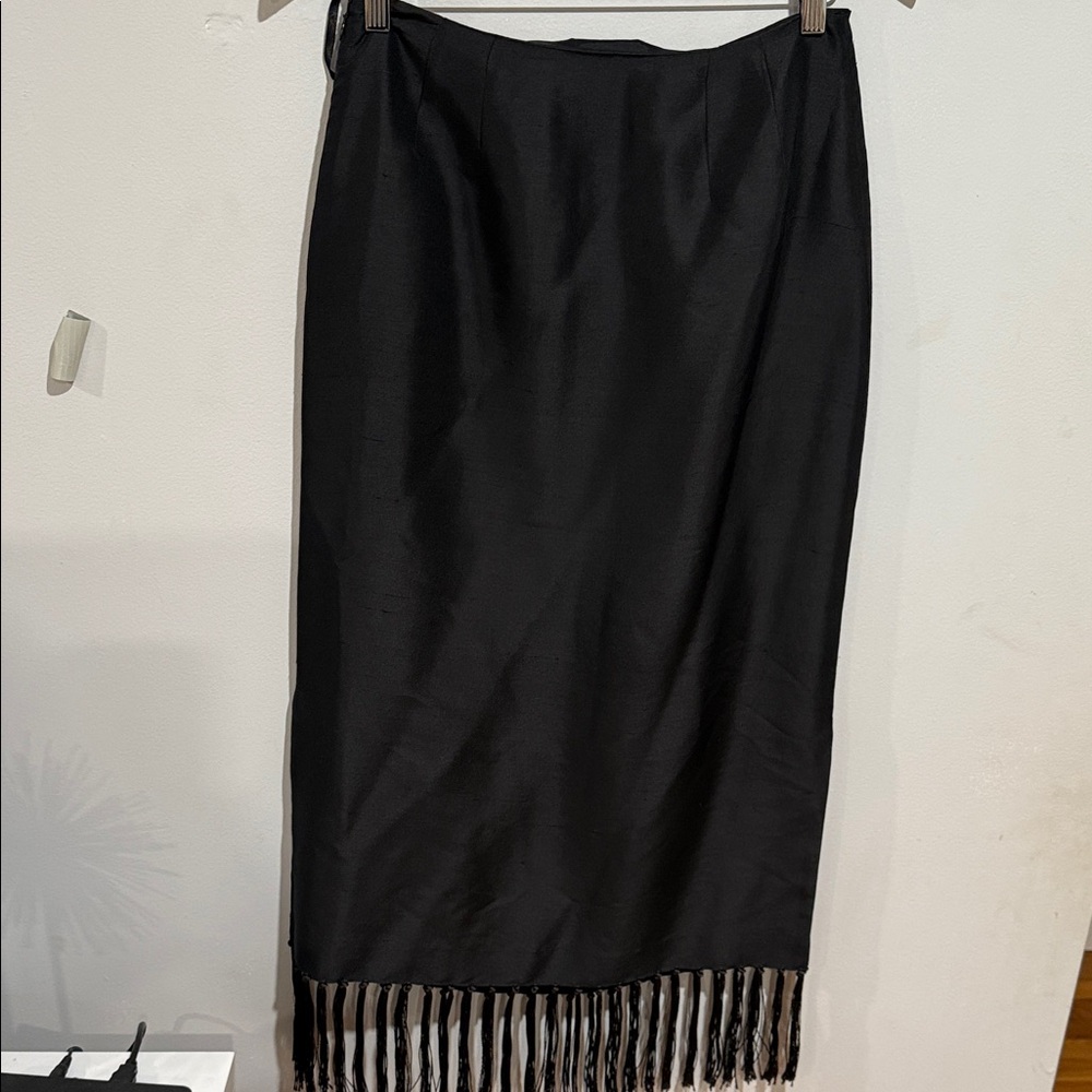 INC International Concepts Black Skirt with Pink and Purple Floral Embroidery - Picture 9 of 9